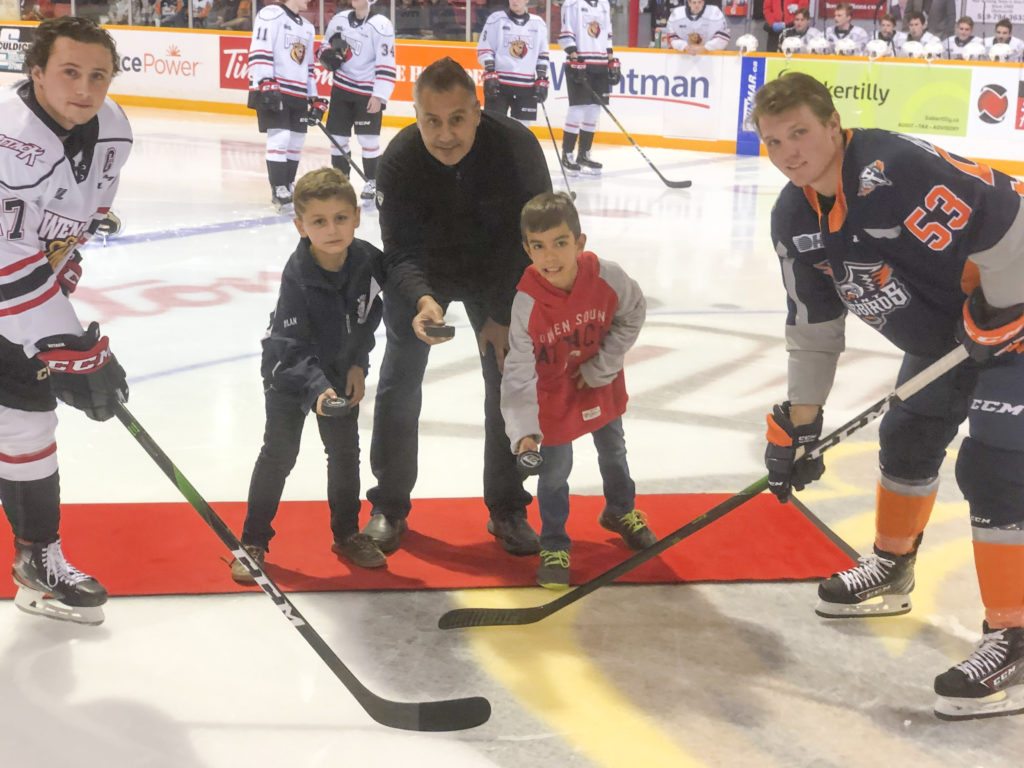 Youth drop the puck at Owen Sound Attack game