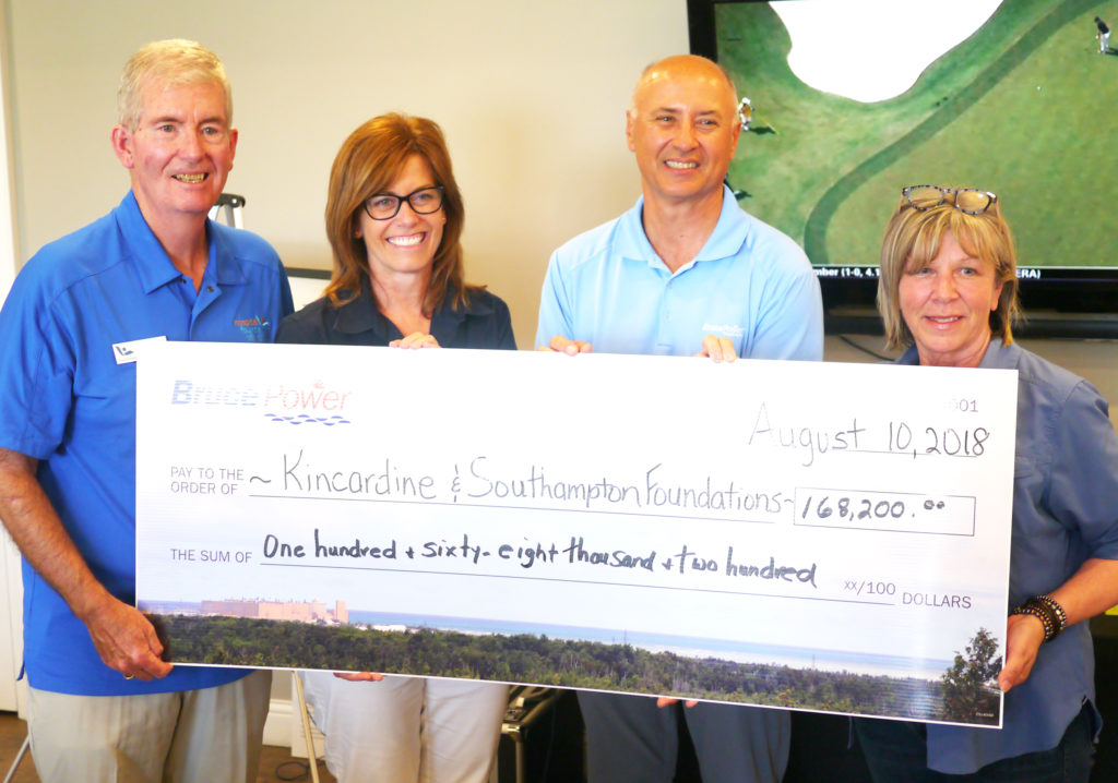 Hospital foundations receive cheque from fundraiser