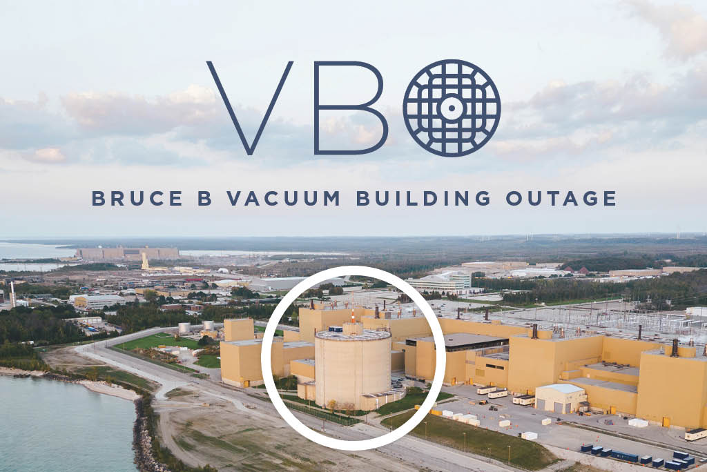 Bruce B VBO graphic showing Bruce Power site, highlighting Vacuum Building.