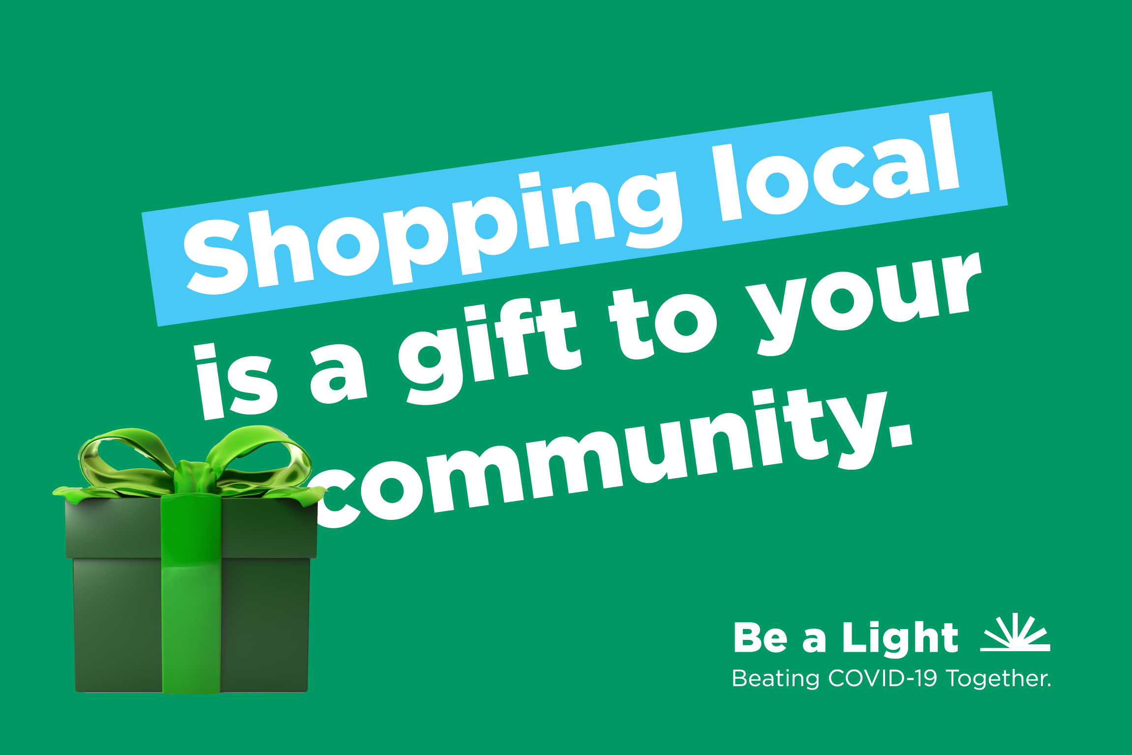 Shop local advertisement for Be a Light campaign