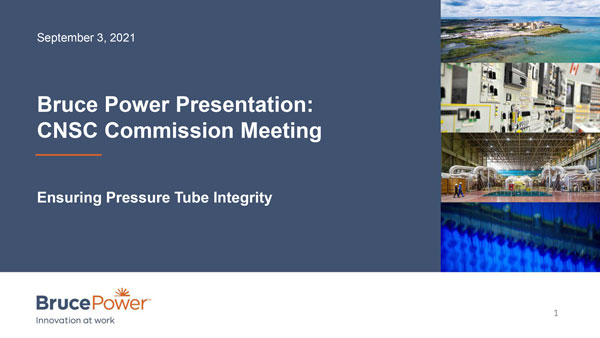 Bruce Power Presentation for September 3rd Commission Meeting