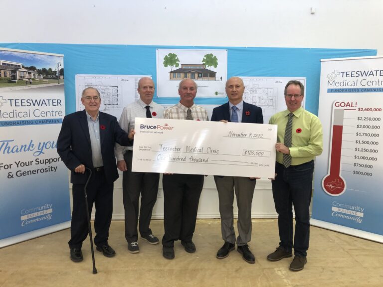 Cheque presentation at Teeswater Medical Centre