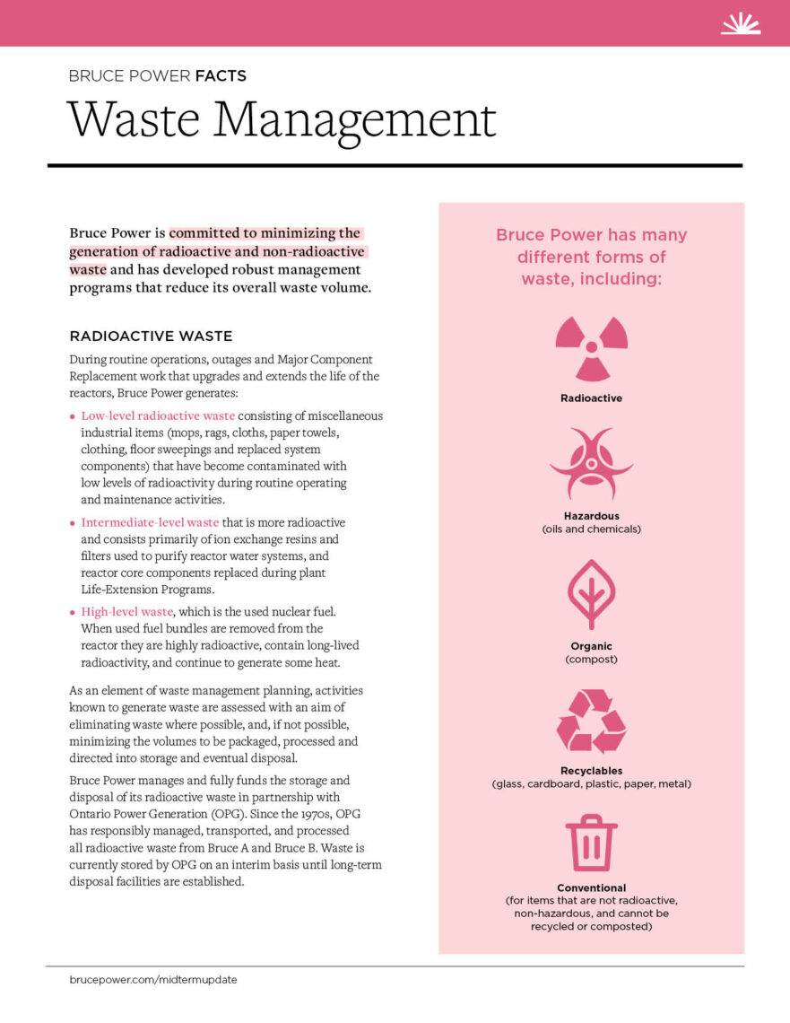 Bruce Power Facts - Waste management