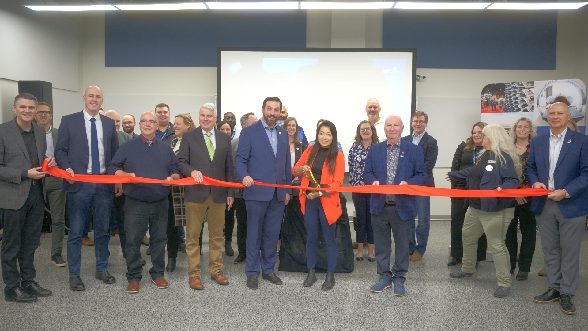 Bruce Power and local dignitaries cut the ribbon to open the new Bruce C project office Nov. 15 in Port Elgin.