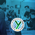 Canada's Top Employers for Young People graphic with photo of workers in the Bruce Power control room