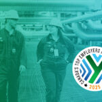 Graphic for Canada's Top Empoyers for Young People 2025, showing two Bruce Power workers in the station and logo from the award