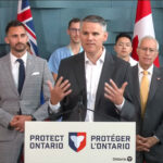 Bruce Power Chief Operating Officer and Executive Vice-President James Scongack has been named chairperson of the newly formed Nuclear Isotope Innovation Council of Ontario. Looking on as James speaks are Stephen Lecce, Minister of Energy and Mines, and Vic Fedeli, Minister of Economic Development, Job Creation and Trade.
