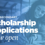 Bruce Power scholarship applications now open. Graphic with image of student in background